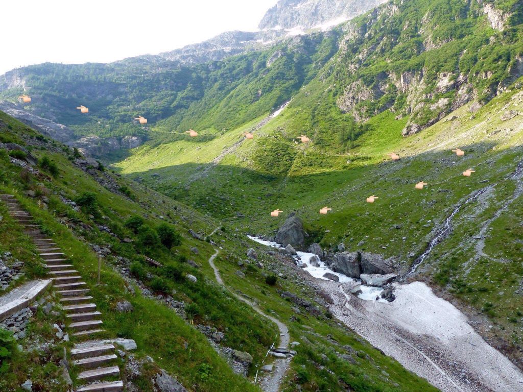 Hiking Trift bridge Switzerland