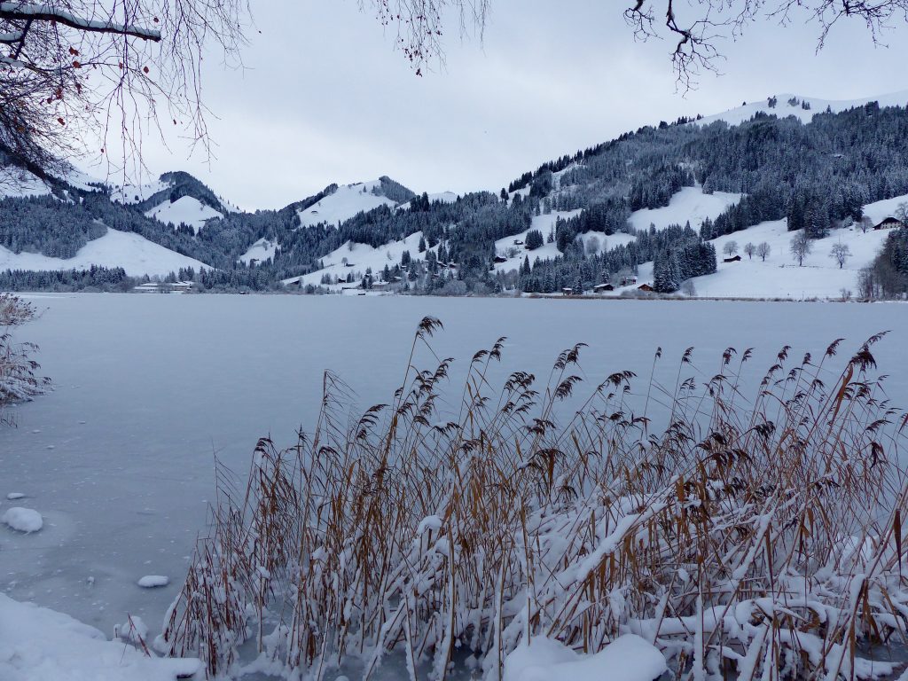 Schwarzsee winter wonderland Switzerland hiking with kids