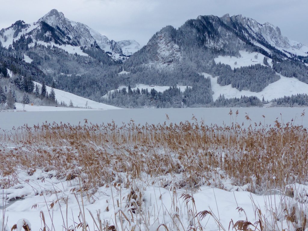 Schwarzsee winter wonderland Switzerland