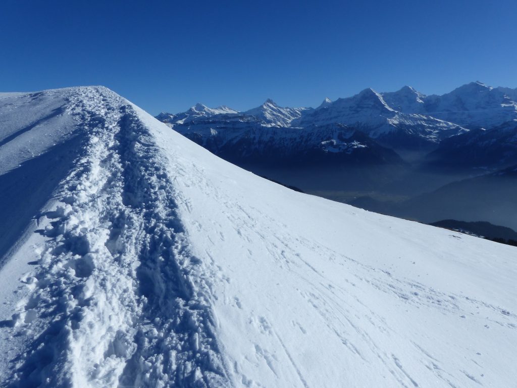 Winter walk Niederhorn Burgerfeldstand Switzerland