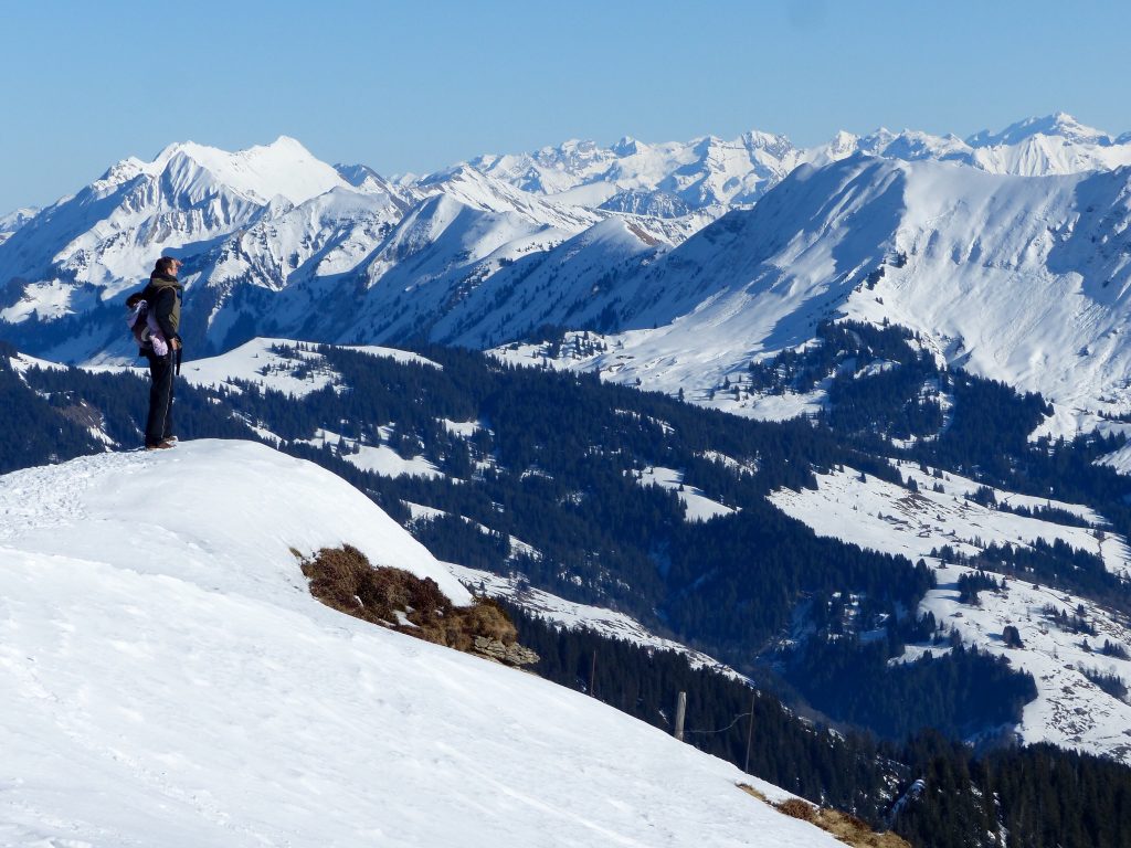 Winter walk Neiderhorn Burgerfeldstand Switzerland